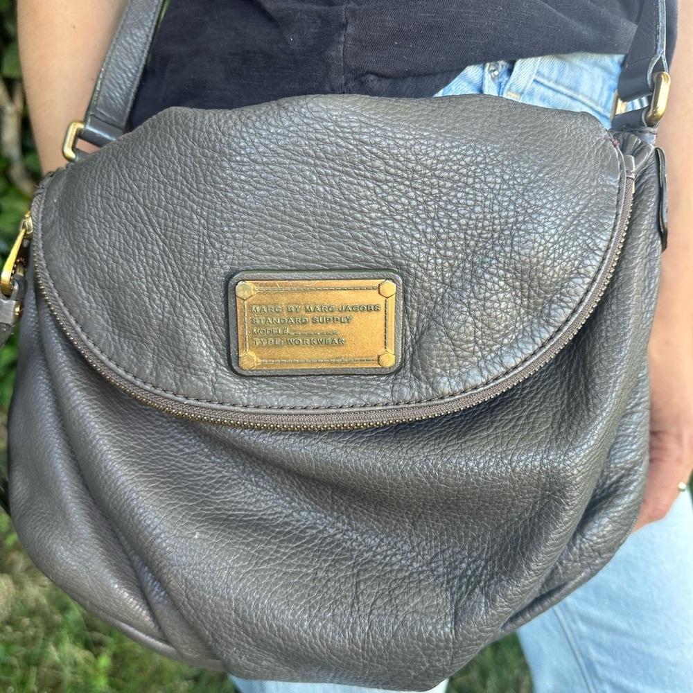 Marc Jacobs Dark Gray Leather Shoulder Bag